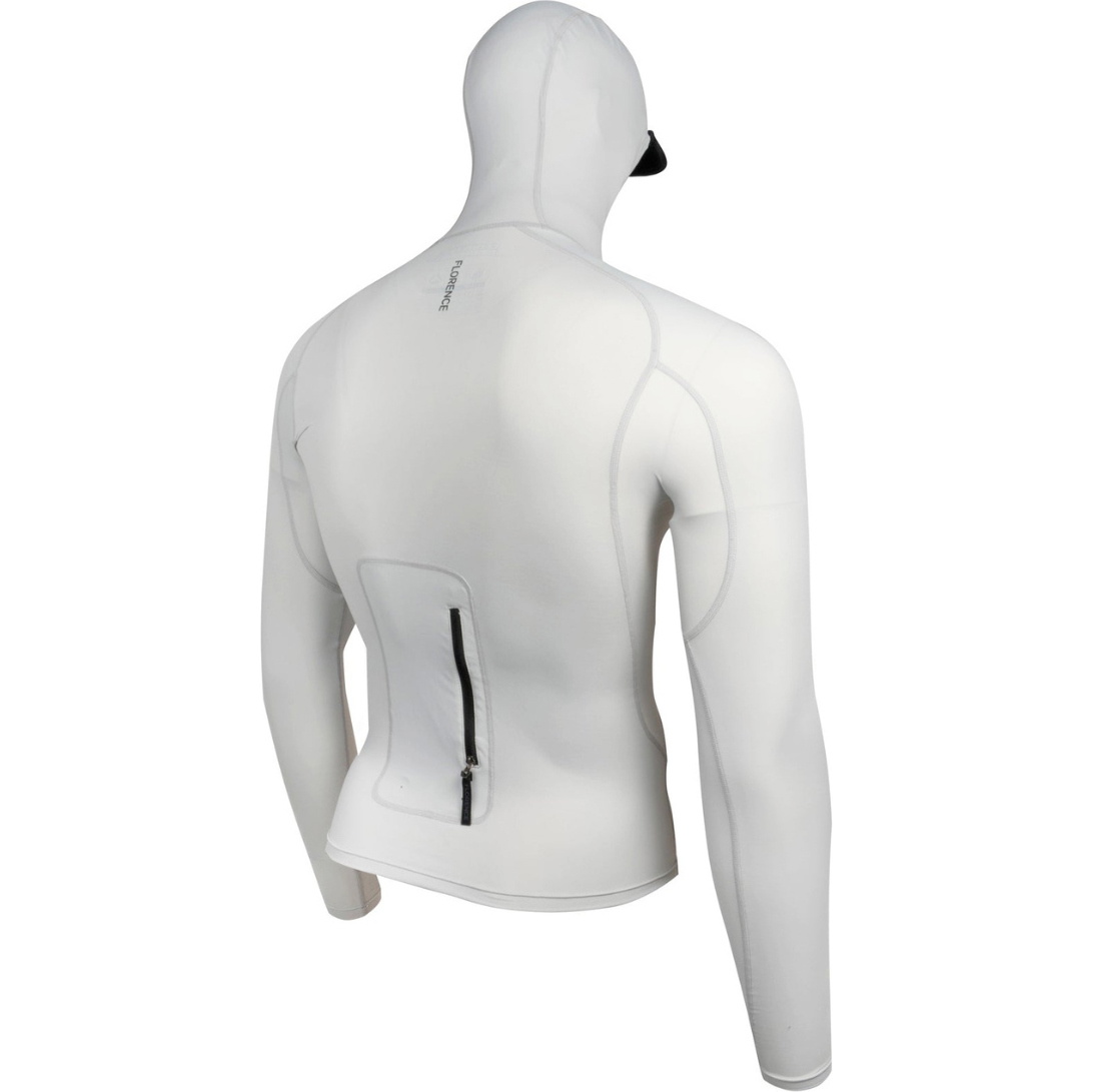 2026 Florence Marine X Hommes Gilet à Capuche En Lycra à Manches Longues Et Poche Utilitaire FMSS00011 - Silver